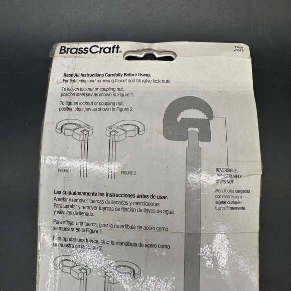 BrassCraft Basin Wrench T420 Long Arm Spring Loaded Jaw Tightening Faucet Nuts - Picture 6 of 8